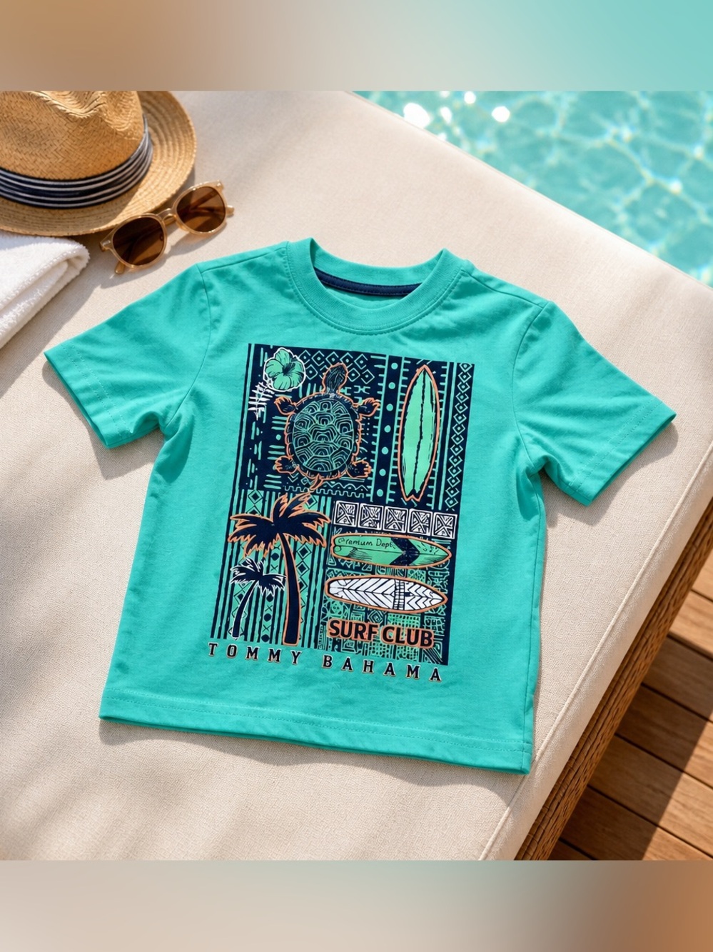 Tommy Bahama Graphic Tee Surf Club Print Size 2T